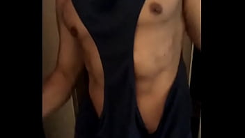 Preview 1 of Spiderman Gwen - Hot Asian model with great pecs nipples dancing!