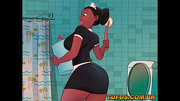 Preview 3 of Gapping Asshole Jamaican - Fudendo o cuzinho da empregada bunduda no banheiro de casa... Esfreg&atilde_o na empregada - Os Sacanas Filminho
