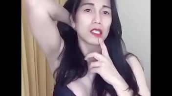 Preview 2 of Kissing While Hand Job - asian trans anairb doing strip tease and play her huge boobs