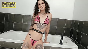 Preview 1 of Public Nudeity - PASCALSSUBSLUTS - Inked Lydia Black Riding BBC After Blowjob
