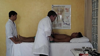 Preview 1 of Soney Lion - Asian patient anal licked while threeway breeded by doctors