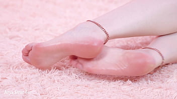 Preview 2 of German Mature At Sauna - oil and glitter feet (Arya Grander)