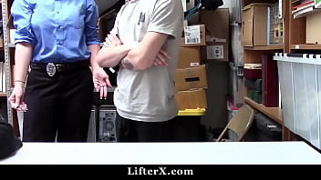 Preview 2 of Female Fucked Strong - Young Guy Caught Stealing and Dominated By Milf Officer