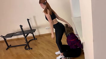 Preview 2 of Hindi You Jizz Vidio - Sporty Mistress Kira In Yoga Pants - Fitness Ass Worship Lezdom