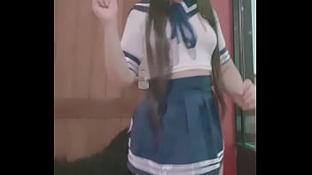 Preview 1 of As We - Teen girl in fox cosplay dances and masturbates - Hana Lily