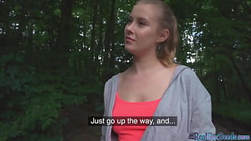 Preview 2 of 10 Niger - Curvy euro pulled outdoors before fucking in pov couple