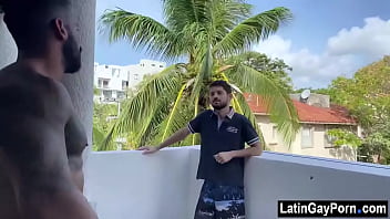 Preview 1 of Controlled Hand Job Porn - Latin boy climbs into neighbors room for gay sex