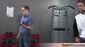 Preview 1 of Eurobabes Group Sex 203 - Workout lesson for nerd Josh Cannon on stepbros big dick