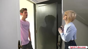 Preview 1 of Country Ass - Smalltits TS barebacked by her frat mate