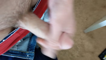 Preview 1 of Rokiah Tikam Batu - Franklin Bosia masturbates hard and plays with himself. Big huge white cock being jacked off