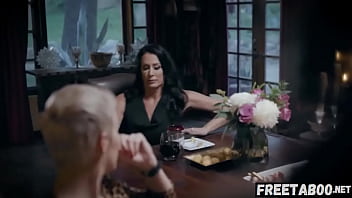 Preview 3 of Dogs Gel Sex - Angry Lesbian Makes Her Troublesome Step Daughter Serve Dinner To Guests Naked! Gina Valentina &amp_ Reagan Foxx - Full Movie On FreeTaboo.Net