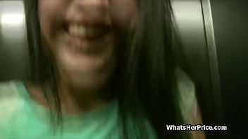 Preview 2 of Sonakchhi Akatar Sex Videos - Fucking Spanish waitress in public elevator