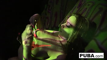 Preview 1 of Telugu Xnxx Desi - Busty Natasha Nice Shoots A Fun And Sexy Black Light video