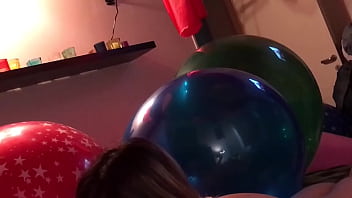 Preview 3 of Noughty School Girl - Pete de mi amiga entre globos