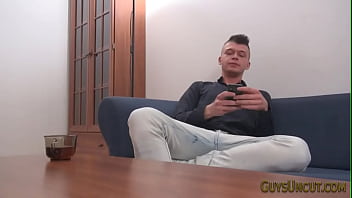 Preview 1 of Tranny Top Raw - Aroused teen jerking his dong