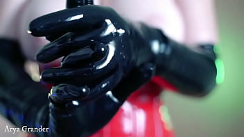 Preview 2 of Mom And Son Sleeps Together Anal - sexy latex gloves teasing (Arya Grander)
