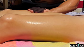 Preview 3 of Mom And Son Very Hard Sex Videos - Oiling by the pool ends in blonde teen stepsisters Kasey Miller pussy