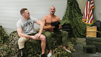 Preview 1 of Xxxlahor - ActiveDuty - Horny Soldier Alex James Drills One-Legged Justin Lewis
