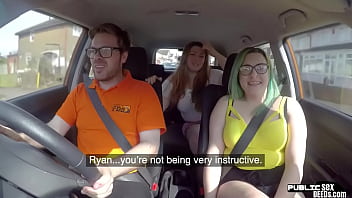 Preview 2 of Teen Pussy Upskrit - British bbw publicly fucked in car before eating cumshot