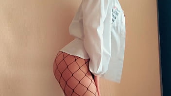 Preview 2 of Arab S - beauty in black lingerie and white shirt cums passionately after a working day