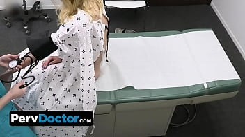 Preview 2 of Hot Hp Com - Slender Blonde Patient Lets Perv Doctor And His Hot Ass Nurse To Stretch Her Tight Teen Pussy