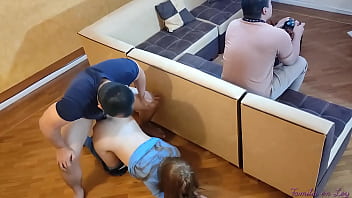 Preview 3 of Bahb Xxx - My Boyfriend Is Very Entertained With The Video Game And He Doesn&#039_t Serve Me I Take Advantage To Ride Him A Chub With My step Brother-in-Law Who Fucks Me From Behind My Cuckold Boyfriend NTR
