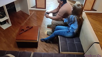 Preview 1 of Bahb Xxx - My Boyfriend Is Very Entertained With The Video Game And He Doesn&#039_t Serve Me I Take Advantage To Ride Him A Chub With My step Brother-in-Law Who Fucks Me From Behind My Cuckold Boyfriend NTR