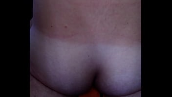 Preview 3 of Hard Farting - RIDING FAKE BBC COCK IN CAR UN SEXY ORANGE UNDERWEAR