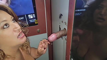 Preview 2 of Son Fucking Mom And Moms Friend - Ms Curvy V  visits a  Gloryhole