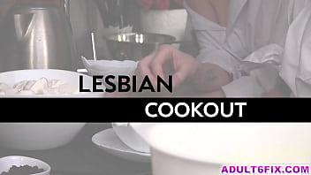 Preview 1 of Secxi Video Animals And - Kitchen fun with three gorgeous lesbian teens Amalia Davis,  Darcy Dark and Mary Frost. The girls take turns to lick and rim each other&#039_s holes!
