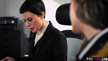 Preview 1 of Boss Xxxn - Rebecca Vanguard is the new assistant and will do anything her lady boss says, even to fuck with her boss husband while she is busy watching them.