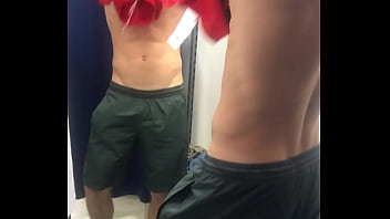 Preview 1 of Barat Ngocok Memek - I spy on a Russian man in the fitting room of a store