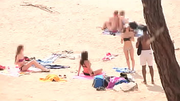 Preview 1 of Pshto Xix - Black dude looks for horny babes at the nude beach and bangs one of &#039_em