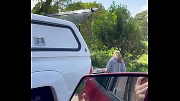 Preview 1 of Pregnant Orgasm Vid - jerking off in very risky public spot