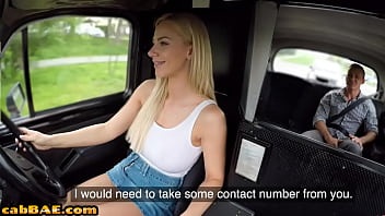 Preview 1 of Hijab Girl Got Boobs Pressed - Busty euro cabbie sucks and rides her passenger on backseat