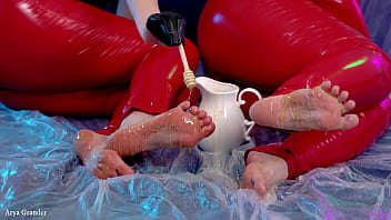 Preview 3 of Migit Small - foot fetish compilation video Arya Grander and model Fetishaura