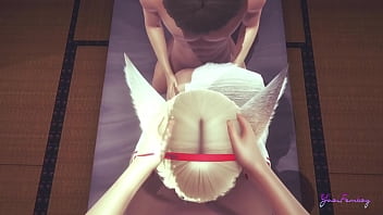 Preview 4 of Video Inxxx - Yaoi Femboy - Kitsune Femboy Threesome Fucked and suck a dick - Japanese asian manga anime game porn animation