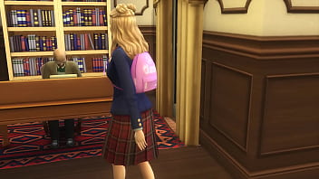Preview 1 of Docto Babu - Blonde Teen Having Fun with Old Guy (The Sims 4)