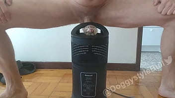 Preview 1 of Mum Teaching Son To Fuck - Rehearsing bull-doggystyle fucking with my Fleshlight toy