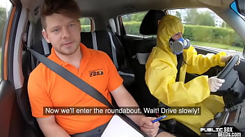 Preview 2 of Little Porno Films - Student driver publicly blows instructor before fucking