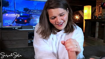 Preview 4 of Ladys Kisses - Sucking him off while he is - how Long will he Last? Blowjob &amp_ Handjob