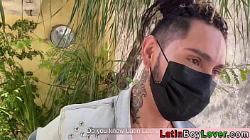 Preview 2 of Imo Videu Sex - Inked amateur latin studs fucking at an outdoor bench