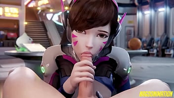 Preview 2 of Girl Pooping In Guys Mouth - D.Va Facial/Creampie - Overwatch