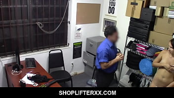 Preview 3 of Brezer Xxx Brother Sister - Scared teen shoplifter Natalie Porkman punish fucked by dirty LP officer on CCTV
