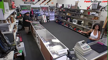 Preview 1 of Xxxbhabhi Devar Hd - Busty black pawnshop amateur fucking on desk with manager