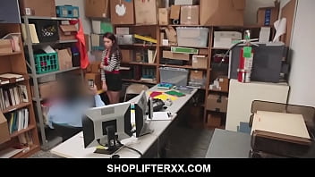 Preview 1 of Several Men Swallow - LP officer punishing a redhead teen thiefs Naomi Mae pierced pussy - shoplyfter full shoplifting teen shoplifter xxx thief