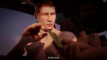 Preview 2 of Peluda Miedo - Guy sucked hard off an adult man and took cum in his mouth in a car,  animation from the game