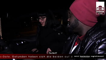 Preview 1 of Hard Core Blood Xxxvideo - 8 inches BIG BLACK DICK: Hardcore Interracial Public in the dark with EMO Girl,  Zeyna - StevenShame.Dating
