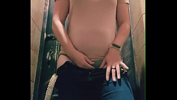 Preview 1 of Xxx Video Cell - Lovely brunette masturbates pussy in public