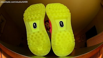 Preview 1 of Mom See Son To Handjob - Nike Shoes and Foot Fetish Barefoot Showing Sexy Feet
